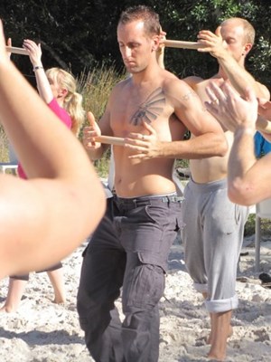 Ruler taichi op het strand